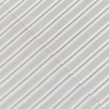 Juego de sábanas algodón Raya Rita verde seco