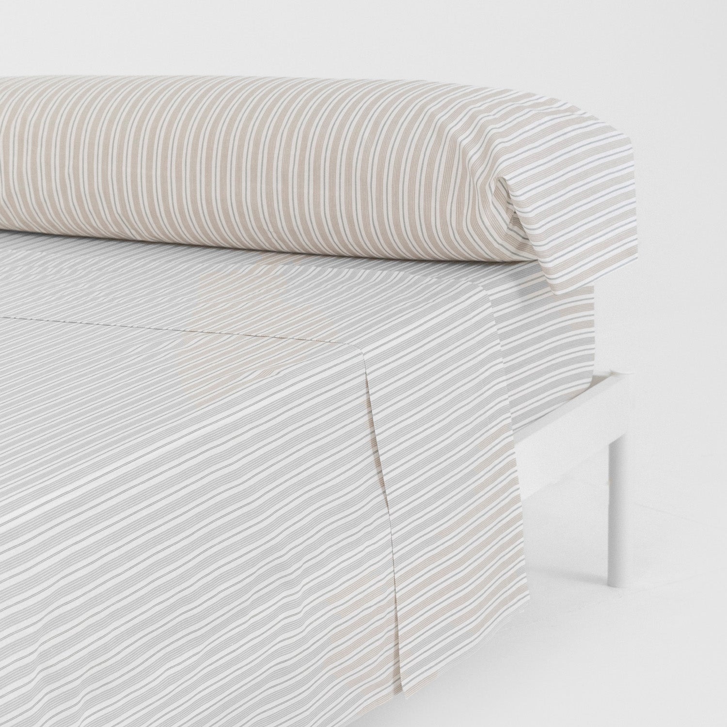 Juego de sábanas algodón Raya Rita verde seco