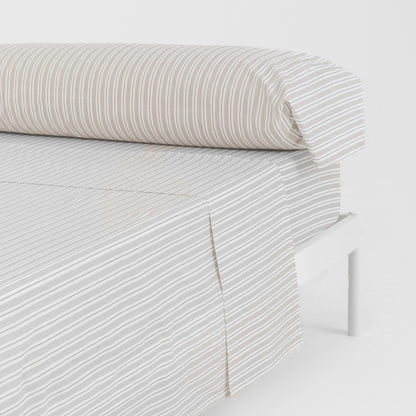 Juego de sábanas algodón Raya Rita verde seco