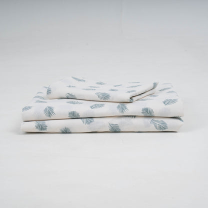 Juego de sábanas algodón Jazmin verde tiffany