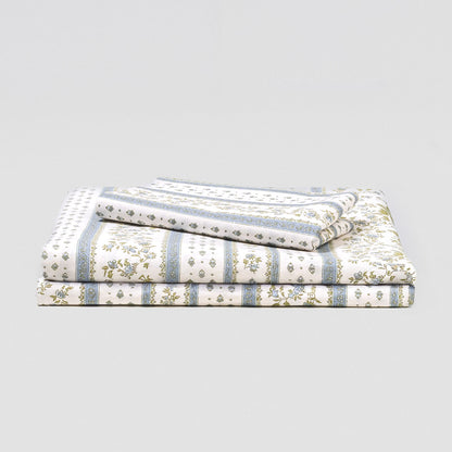 Juego de sábanas algodón Cracovia azul keike