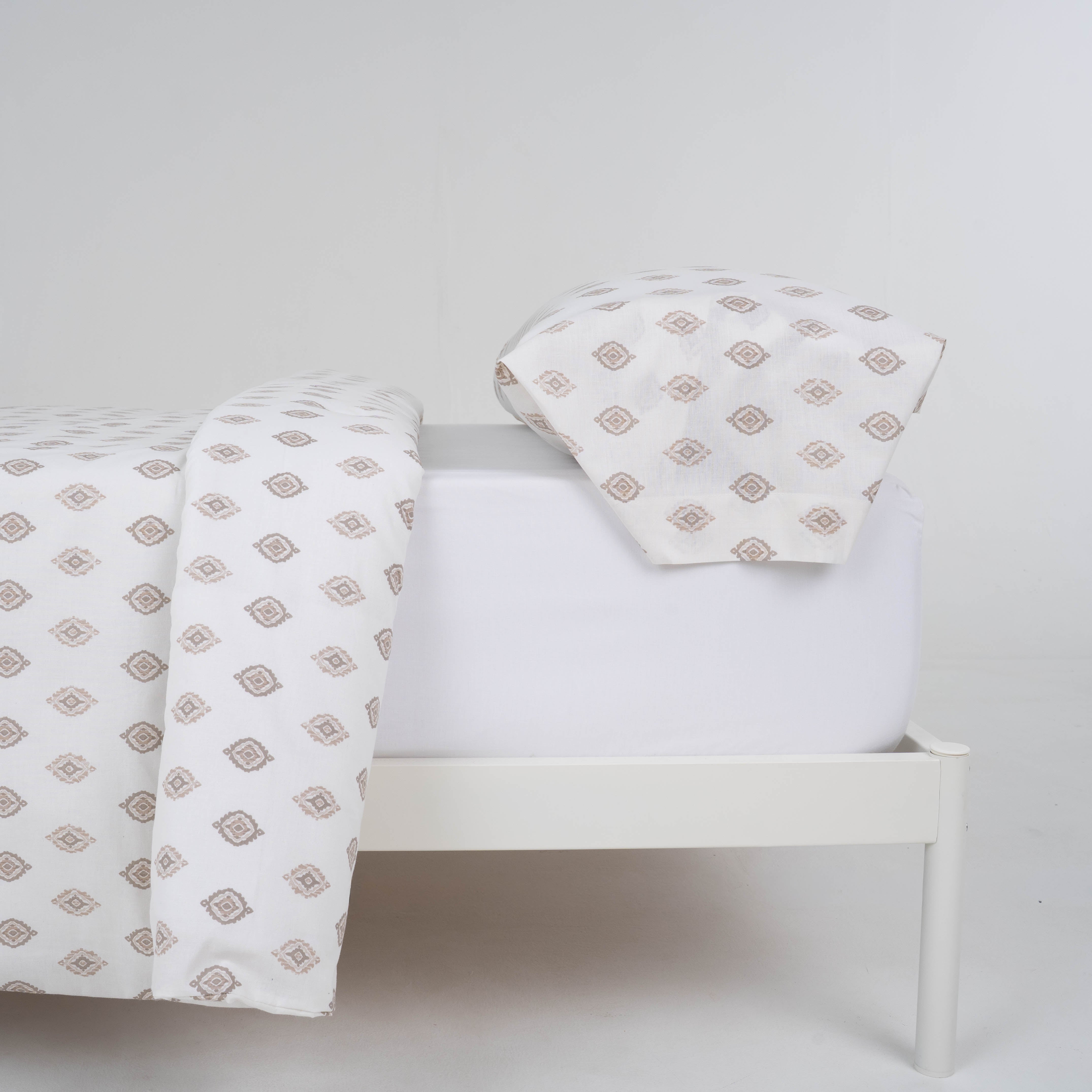 Funda nórdica algodón Beretia gris claro