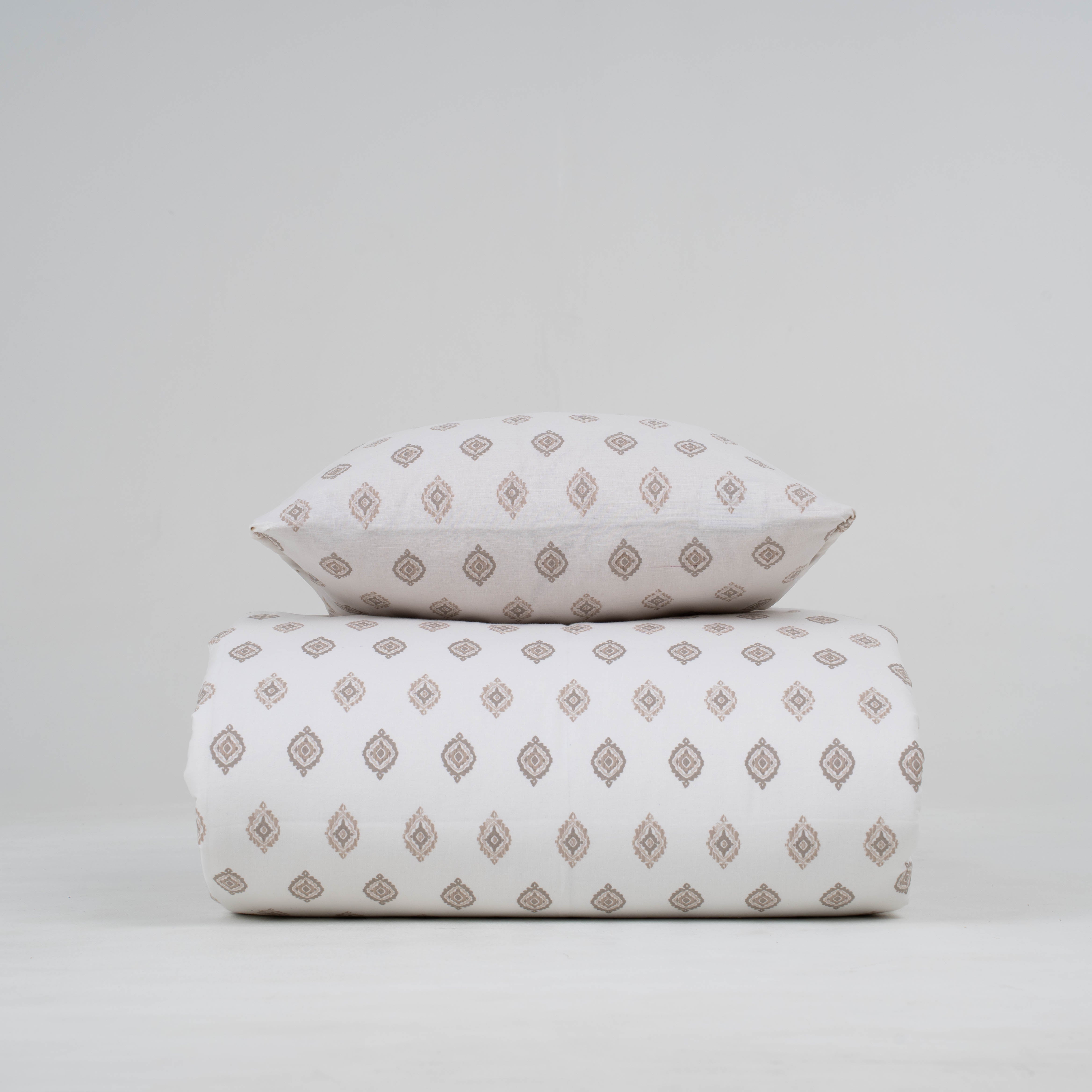 Funda nórdica algodón Beretia gris claro