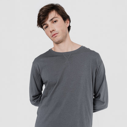 Pijama largo algodón hombre Raya Hercules Gris