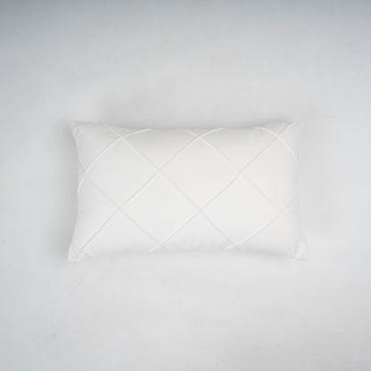 Almofada retangular 30x50 cm em veludo de algodão branco com estampa de diamante - capa + enchimento
