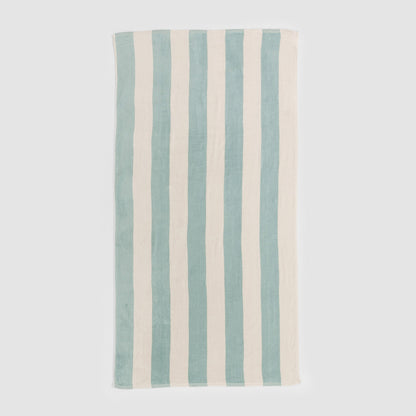 Toalla Playa Algodón 400gr Raya Agua Marina