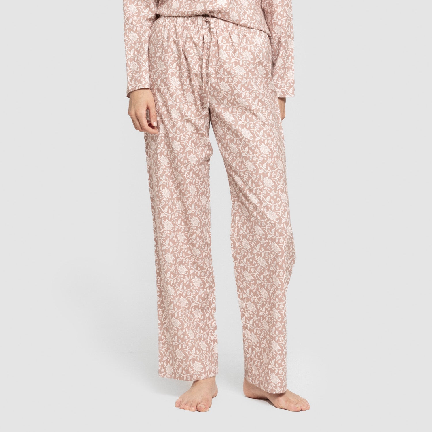 Pijama franela manga larga camisero mujer Amira rosa