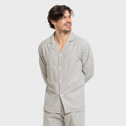 Pijama franela manga larga camisero hombre Raya Ceballos verde