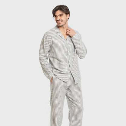 Pijama franela manga larga camisero hombre Raya Ceballos verde