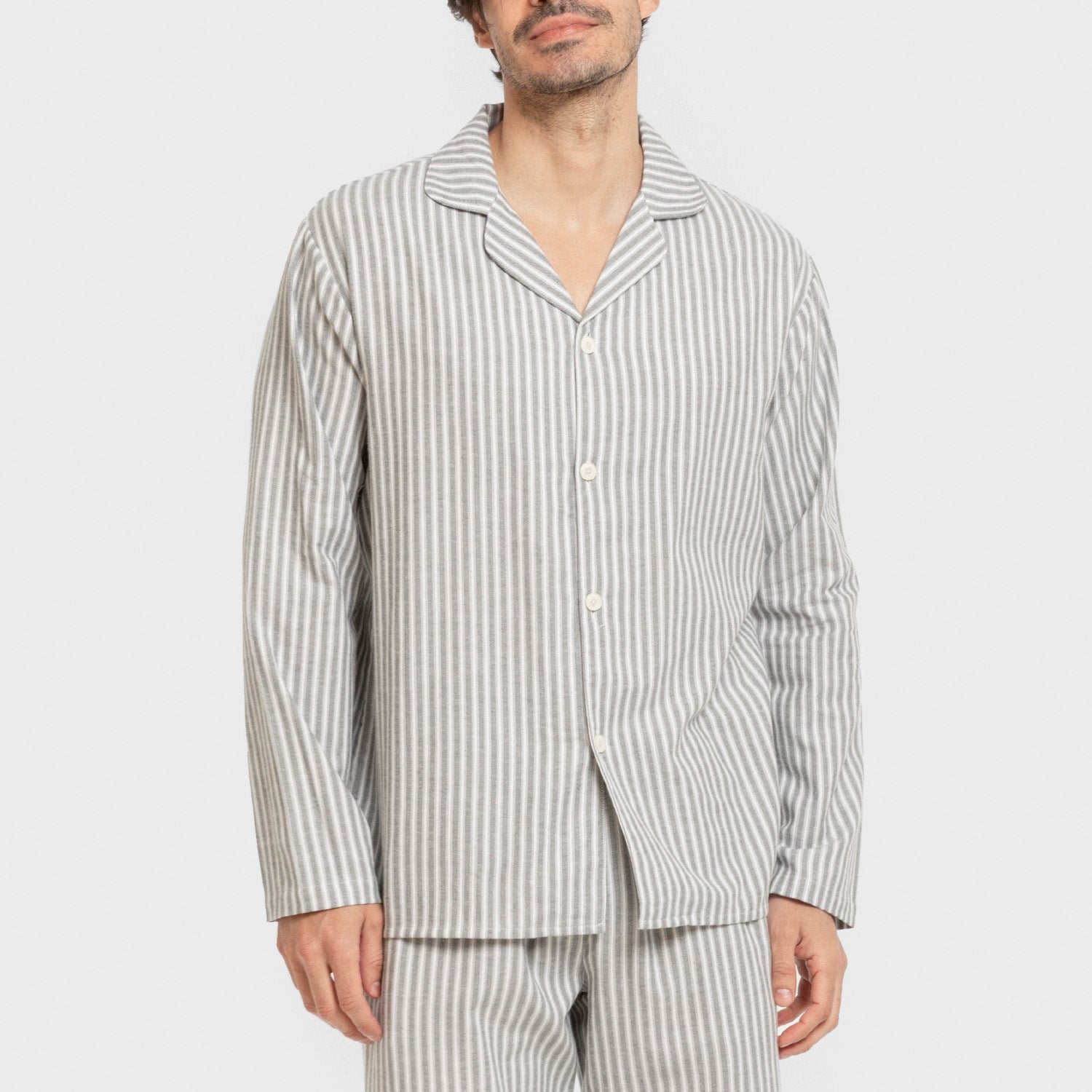 Pijama franela manga larga camisero hombre Raya Ceballos verde