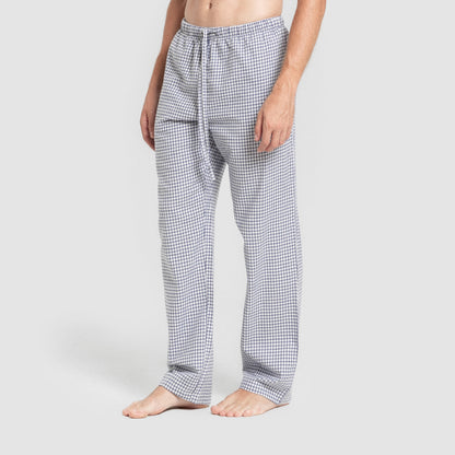 Pijama franela manga larga camisero hombre Cuadro Saul azul