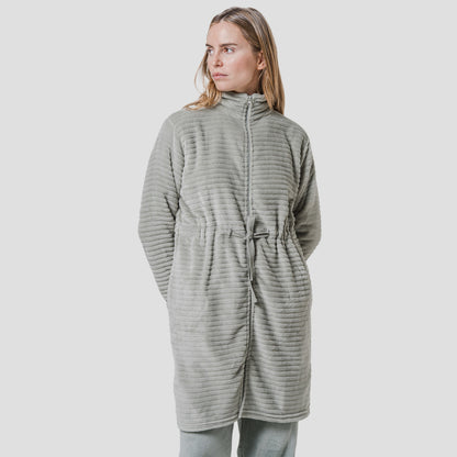 Bata terciopelo raya cremallera