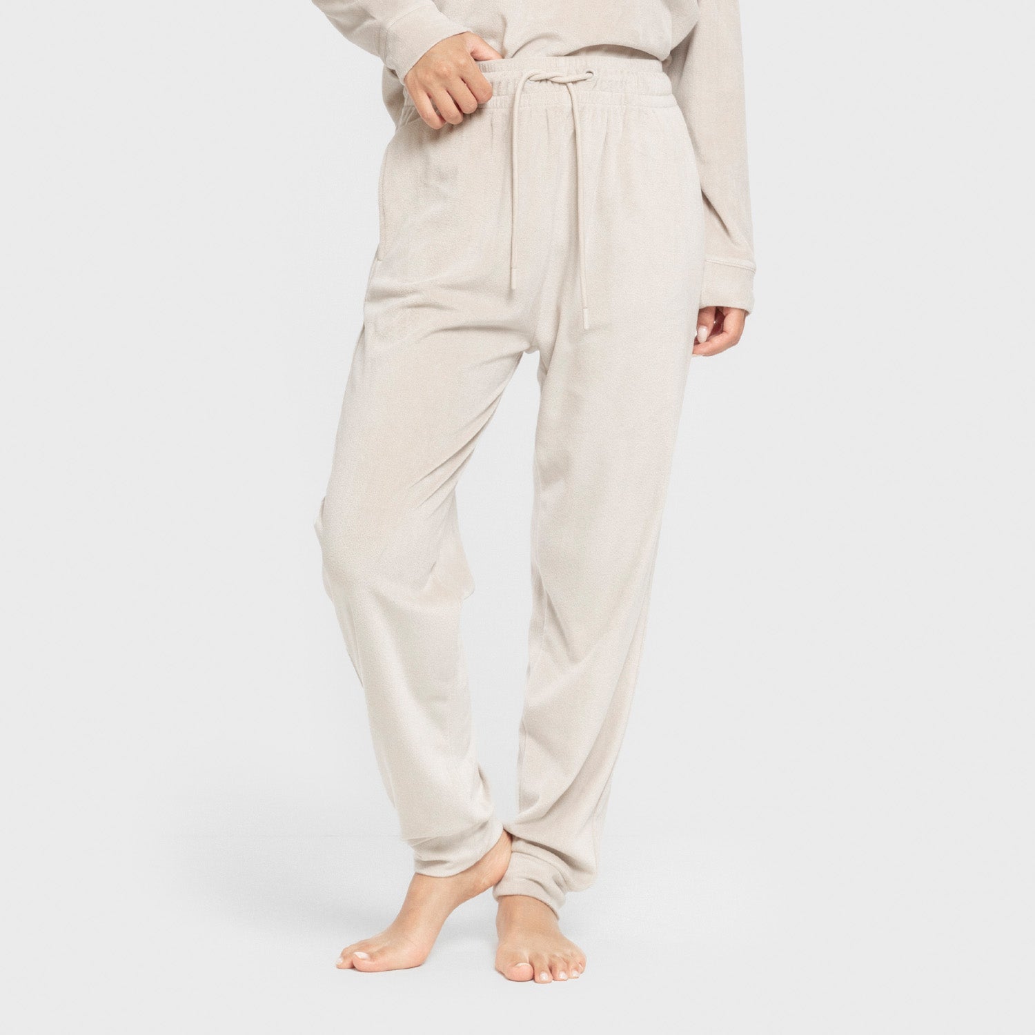 Pijama terciopelo super soft liso Beige