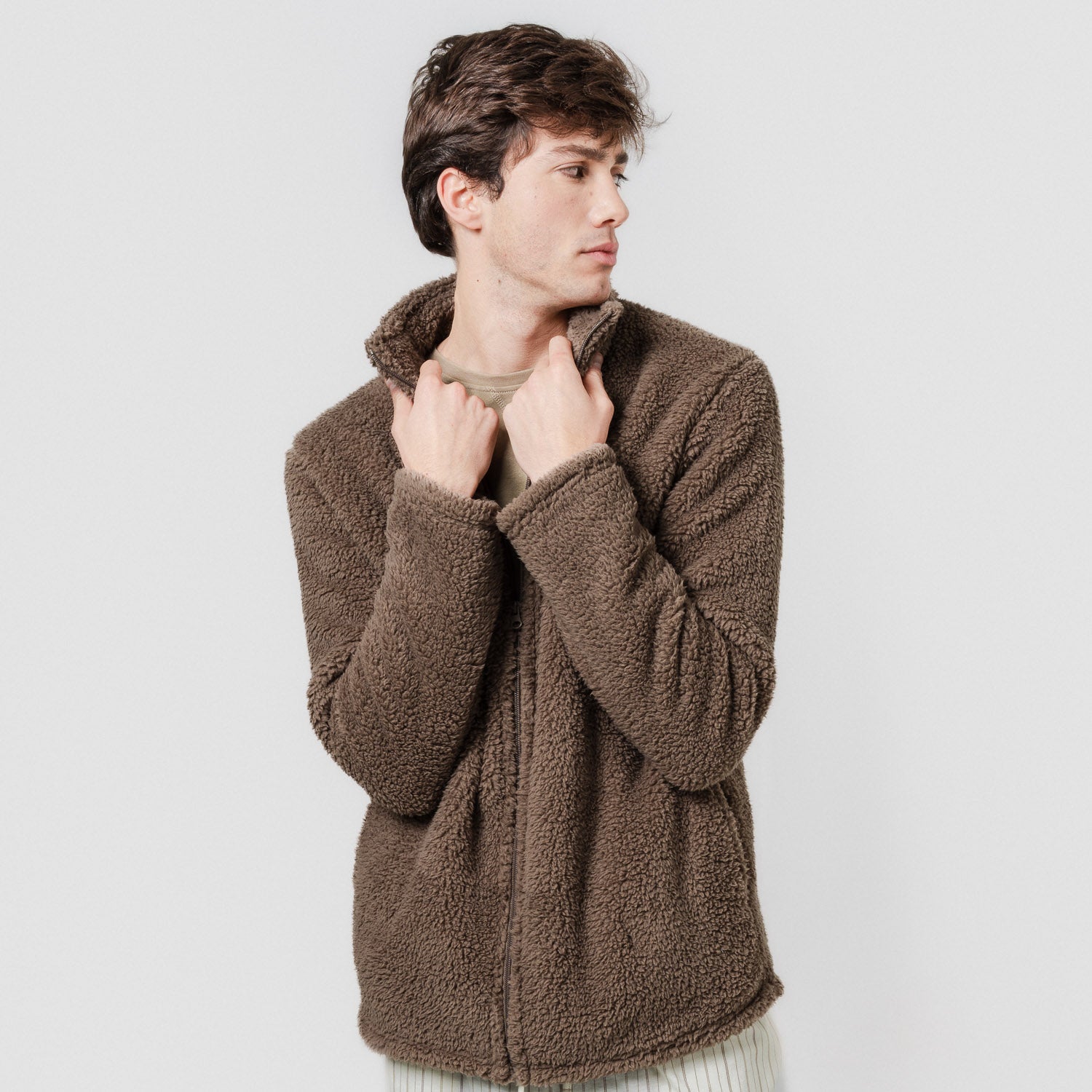 Sudadera sherpa hombre lisa