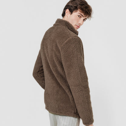 Sudadera sherpa hombre lisa