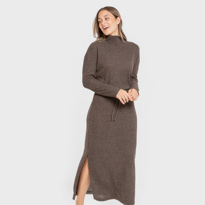 Jersey cuello subido rib canalé mujer