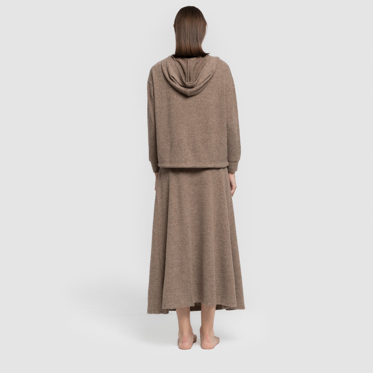 Falda midi evase new punto extra suave