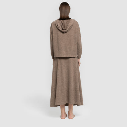 Falda midi evase new punto extra suave