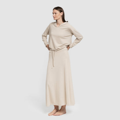 Falda midi evase new punto extra suave