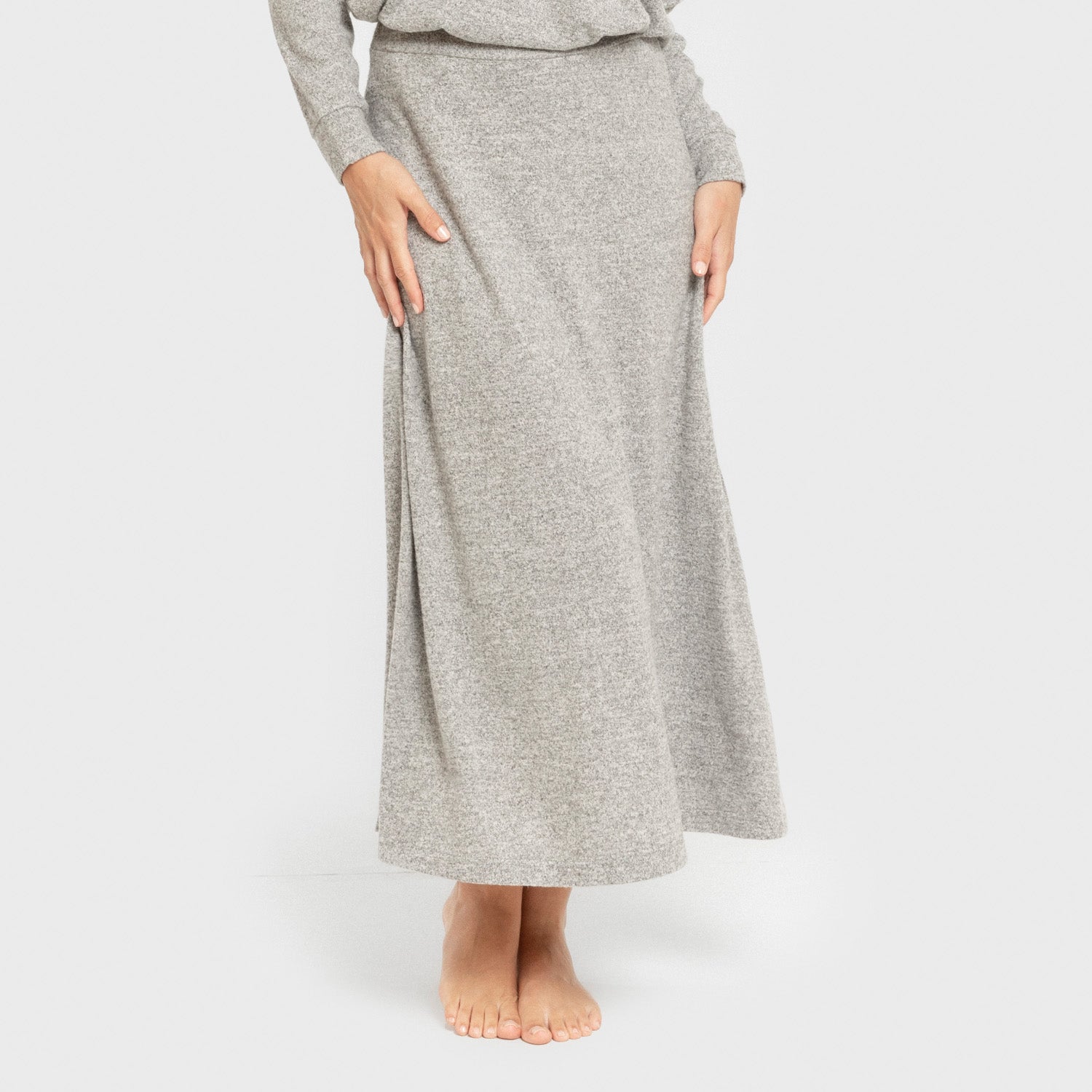 Falda midi evase new punto extra suave