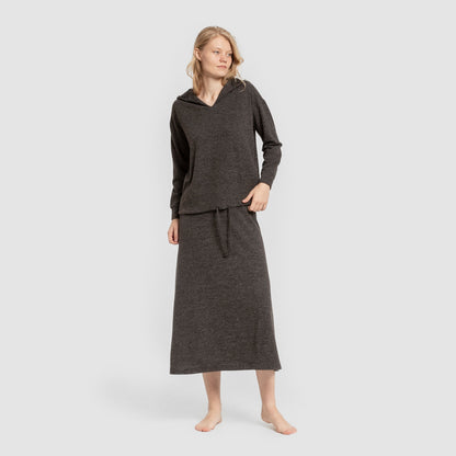 Falda midi evase new punto extra suave