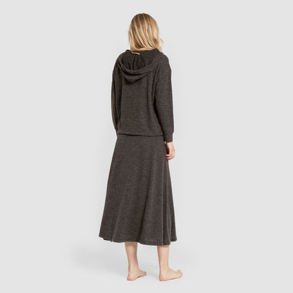 Falda midi evase new punto extra suave