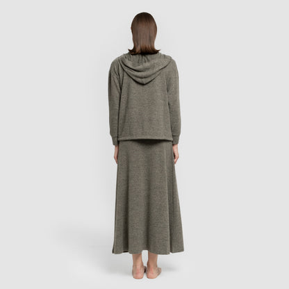 Falda midi evase new punto extra suave