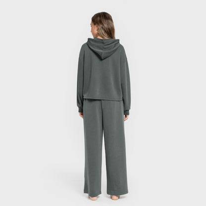 Sudadera capucha estilo modal mujer azul agua