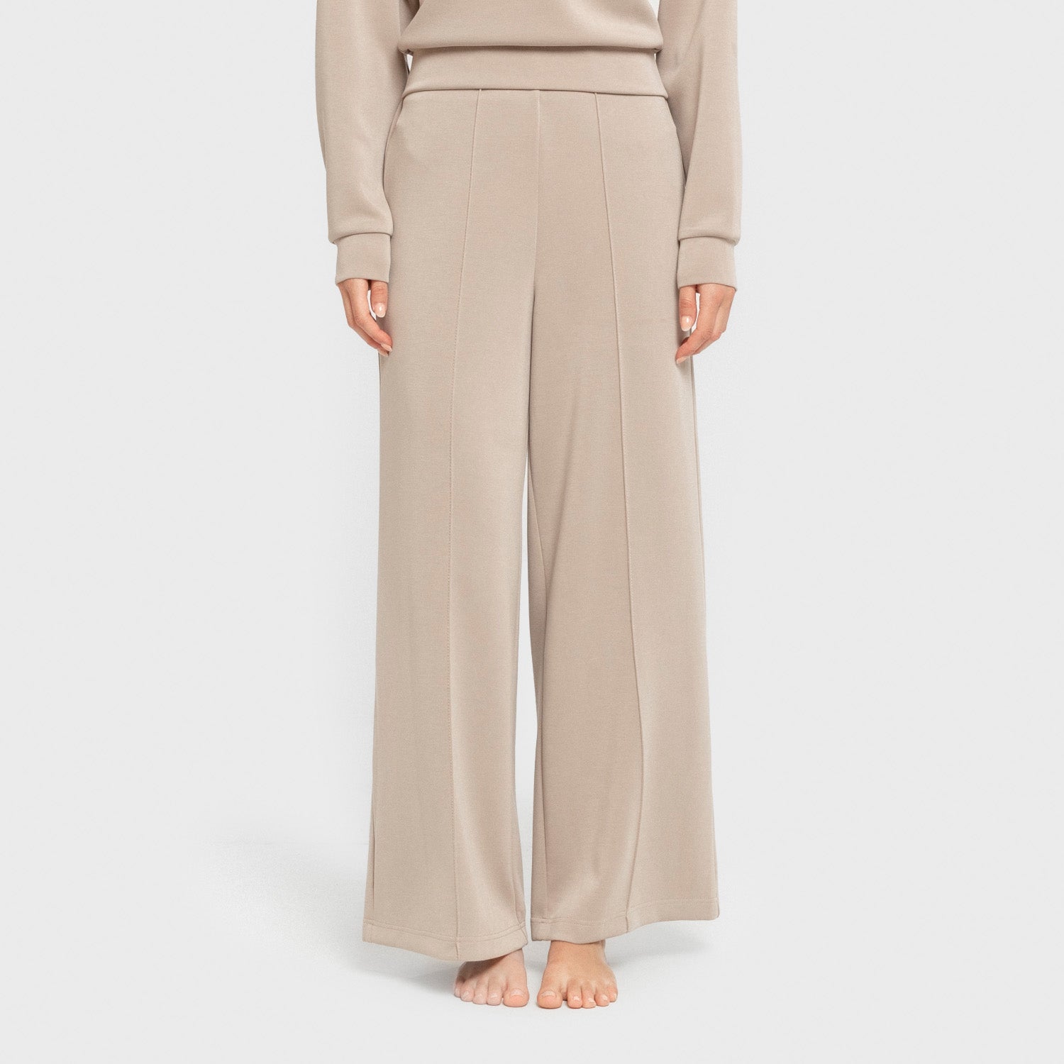 Pantalón largo pinzas estilo modal mujer