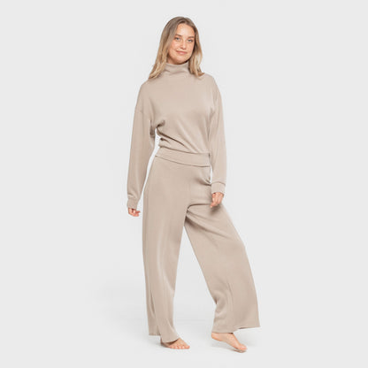 Pantalón largo pinzas estilo modal mujer