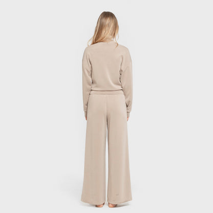 Pantalón largo pinzas estilo modal mujer