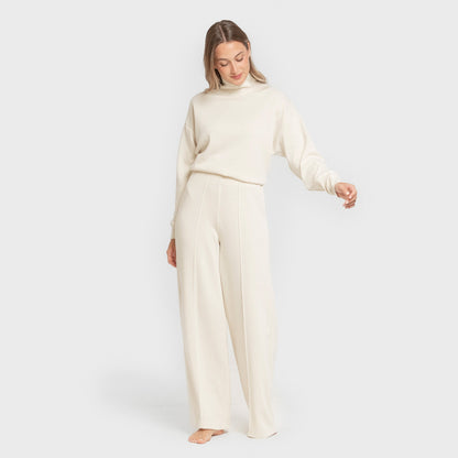 Pantalón largo pinzas estilo modal mujer