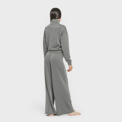 Pantalón largo pinzas estilo modal mujer