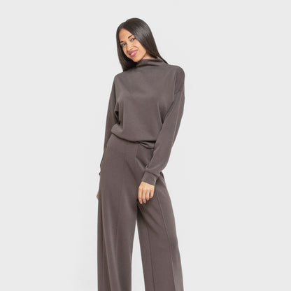 Pantalón largo pinzas estilo modal mujer