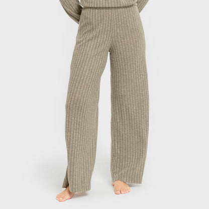 Pantalón largo ancho 4x2 canalé mujer