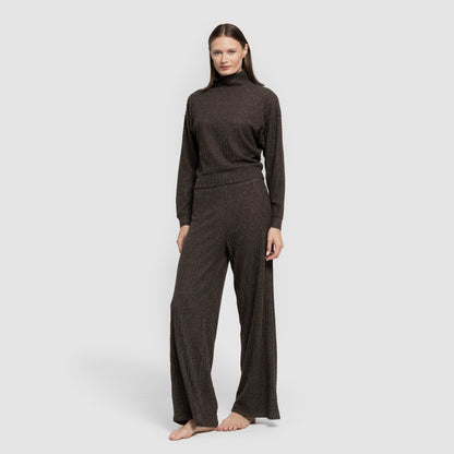 Pantalón largo ancho 4x2 canalé mujer