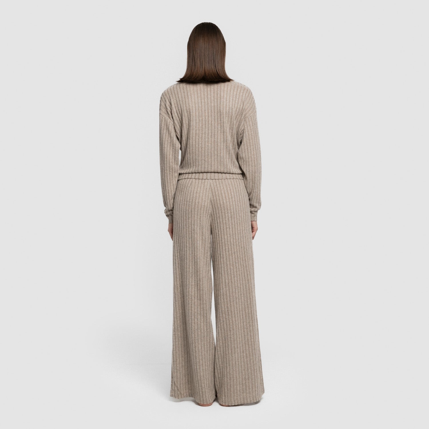 Jersey cuello subido rib canalé mujer