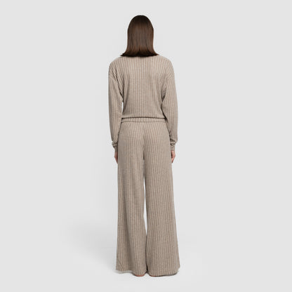 Jersey cuello subido rib canalé mujer