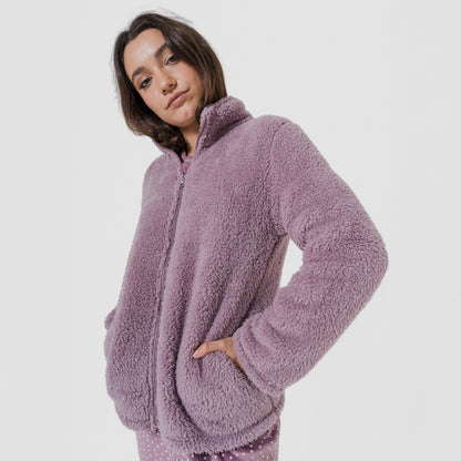 Sudadera Sherpa mujer Berenjena Seco