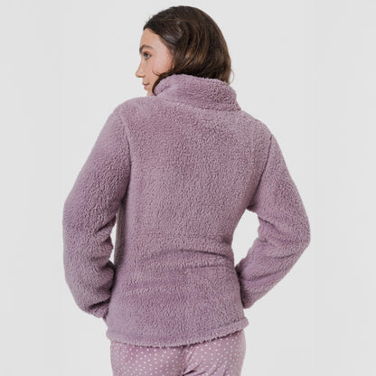 Sudadera Sherpa mujer Berenjena Seco