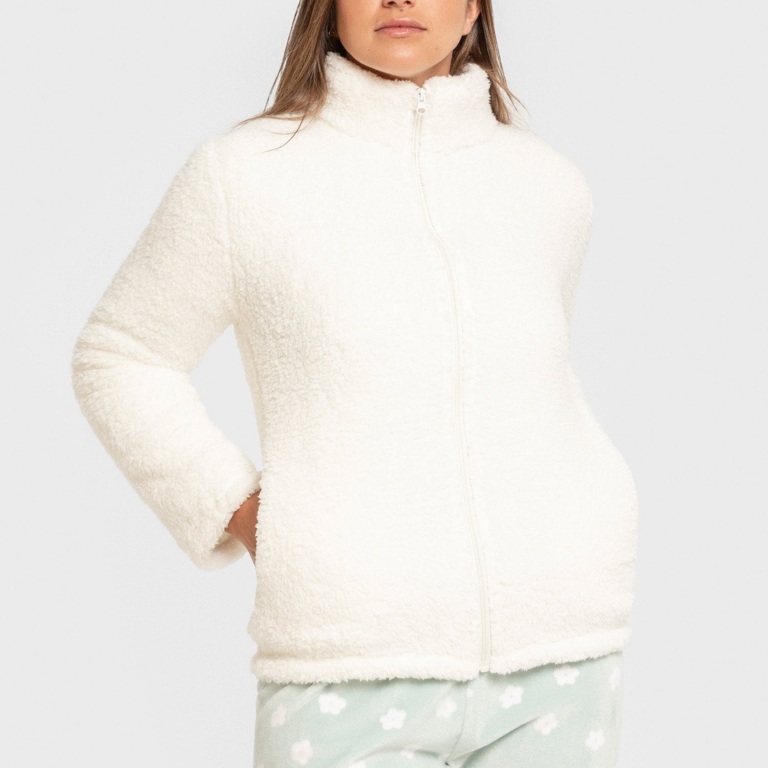 Sudadera Sherpa mujer Blanco Natutal