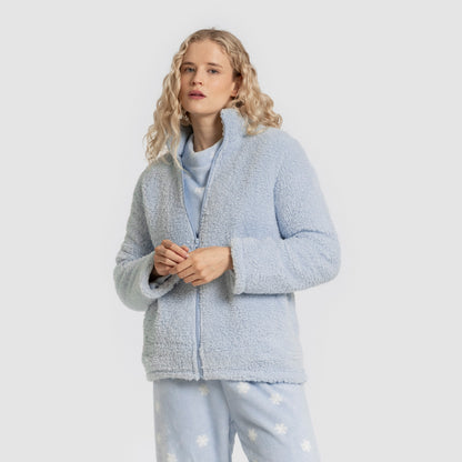 Sudadera Sherpa mujer Azul Celeste