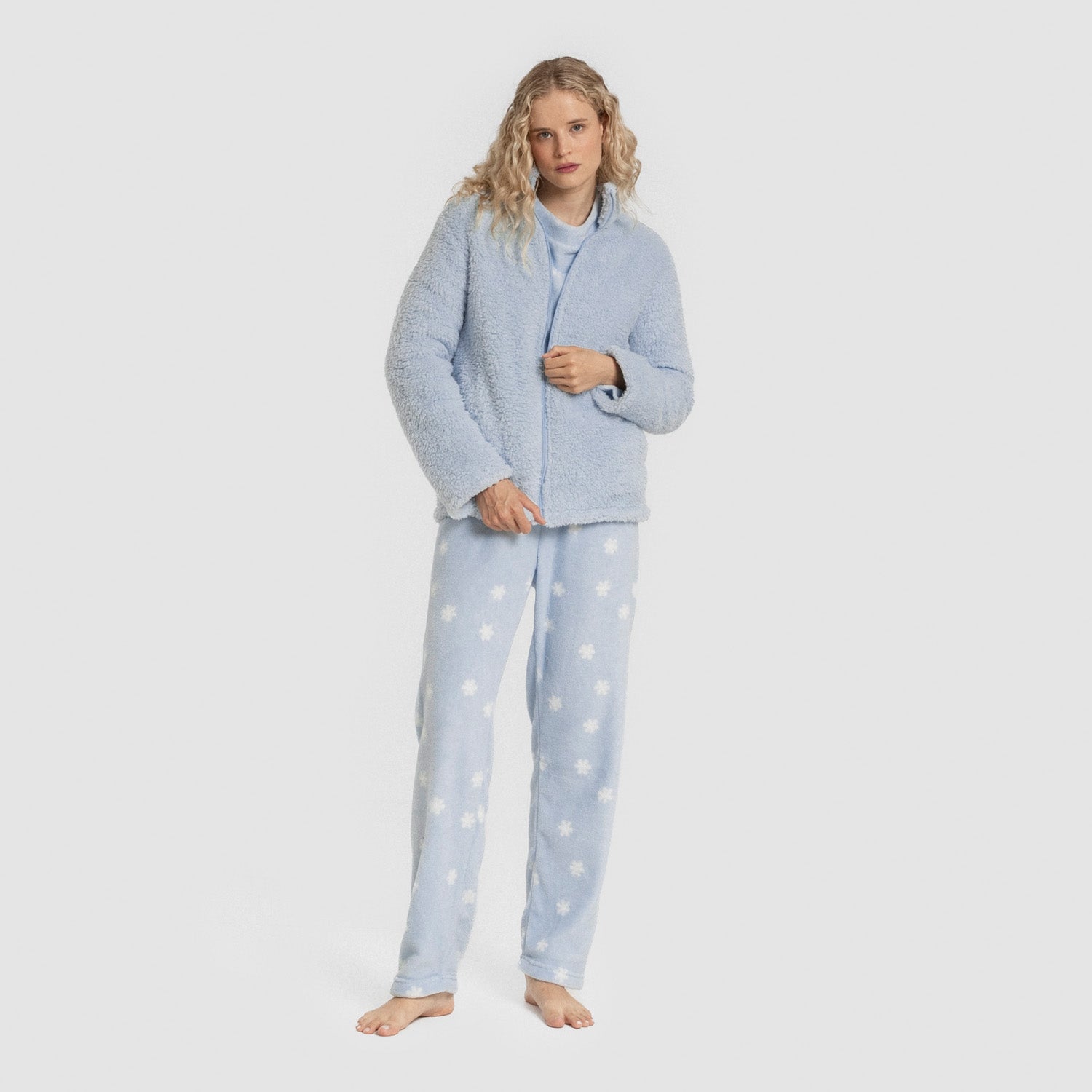 Sudadera Sherpa mujer Azul Celeste