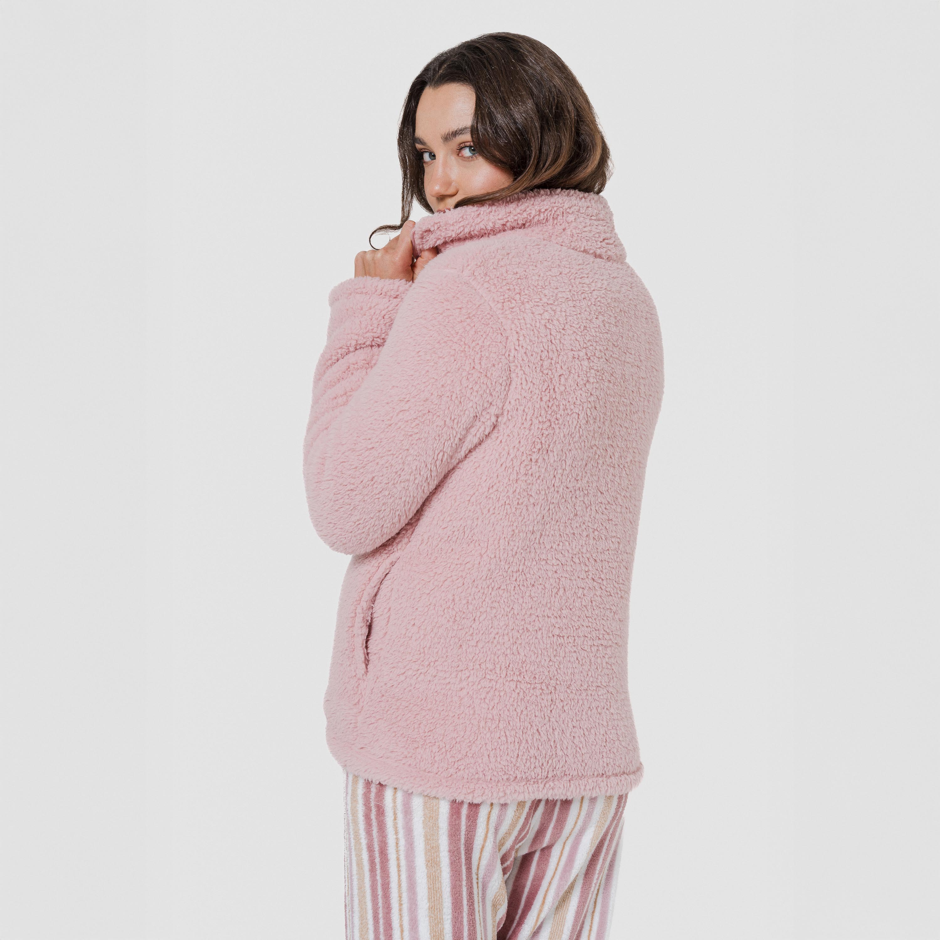 Sudadera Sherpa mujer Rosa