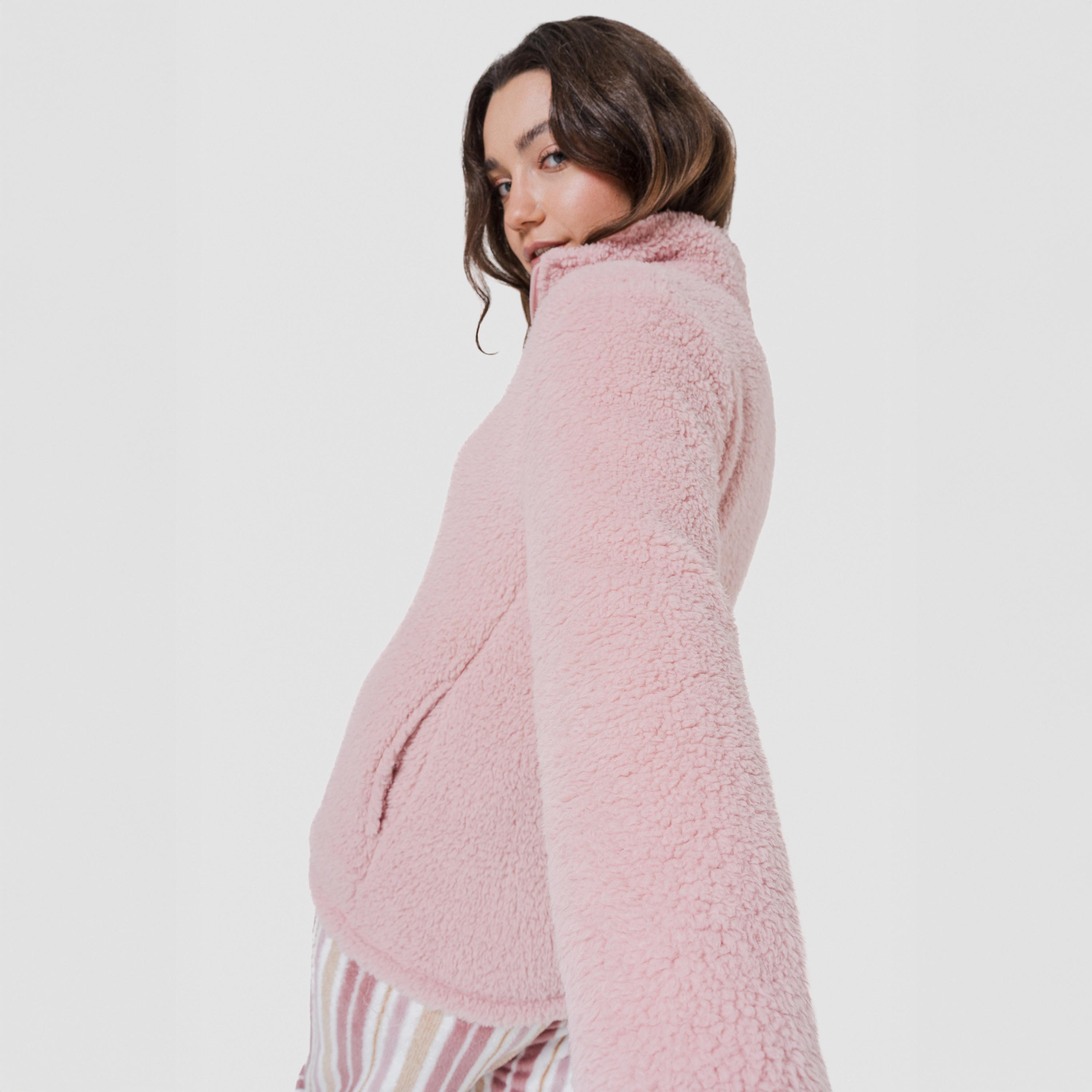 Sudadera Sherpa mujer Rosa