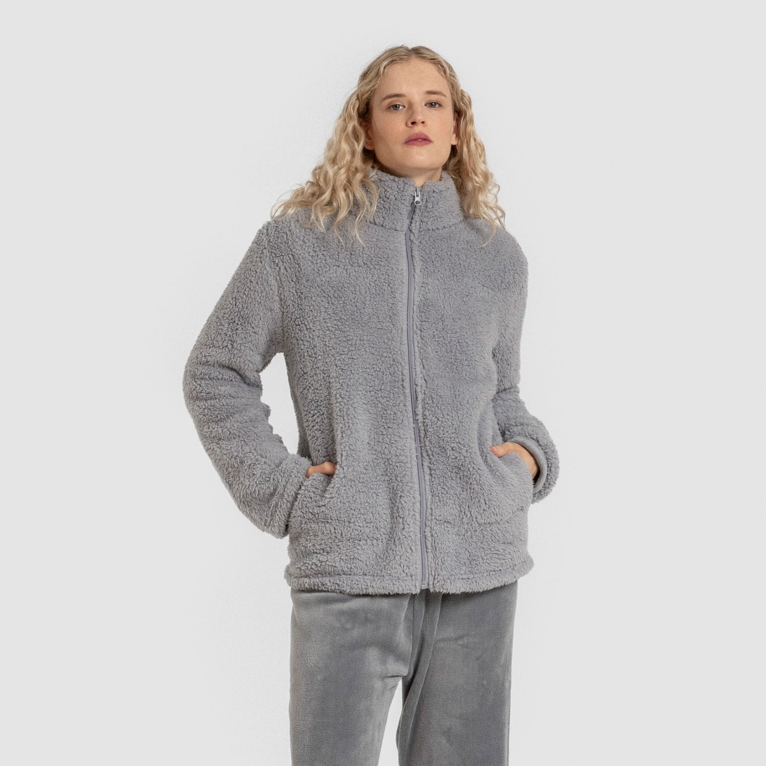 Sudadera Sherpa mujer Azul Índigo