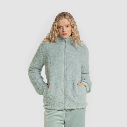 Sudadera Sherpa mujer Verde Tiffany