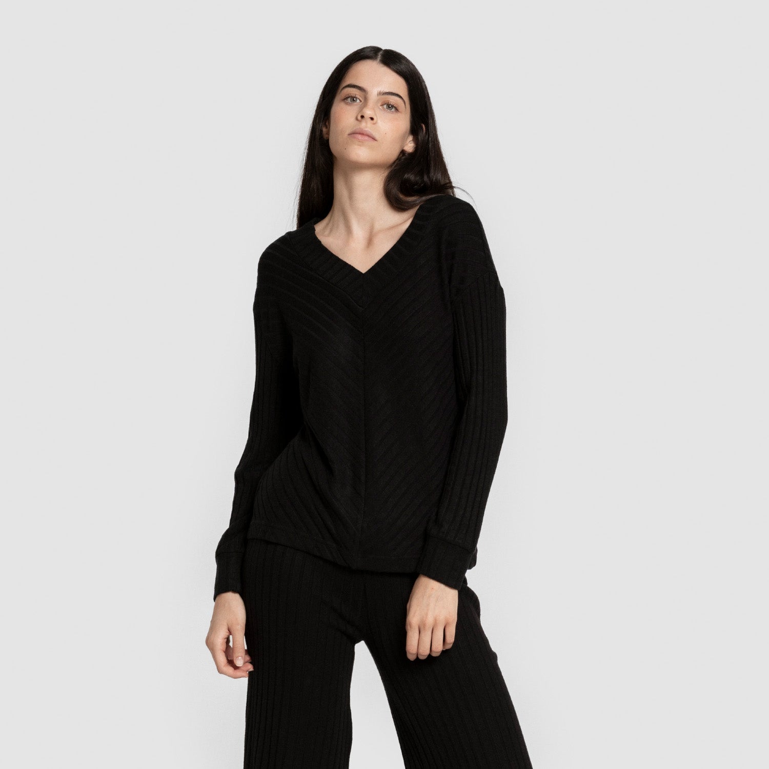 Jersey pico polyamide canalé mujer