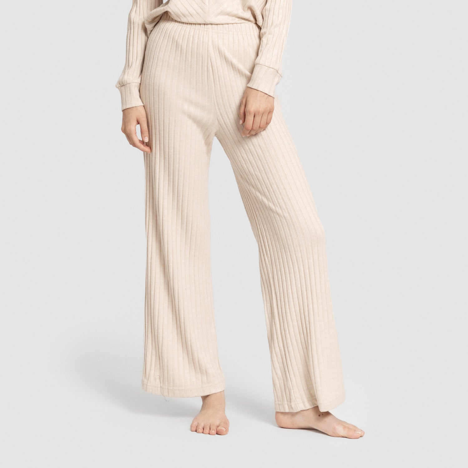 Pantalón largo polyamide canalé mujer