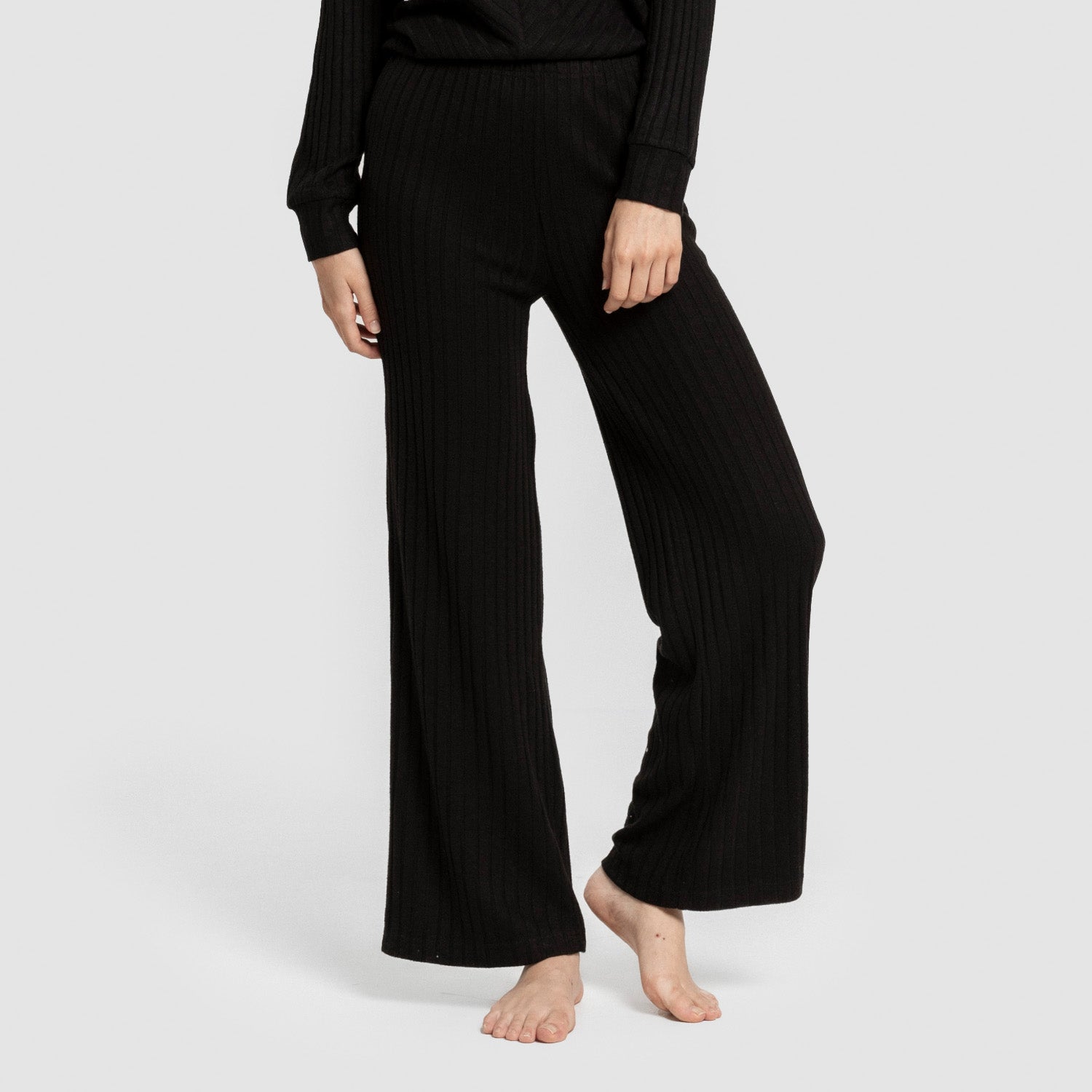 Pantalón largo polyamide canalé mujer